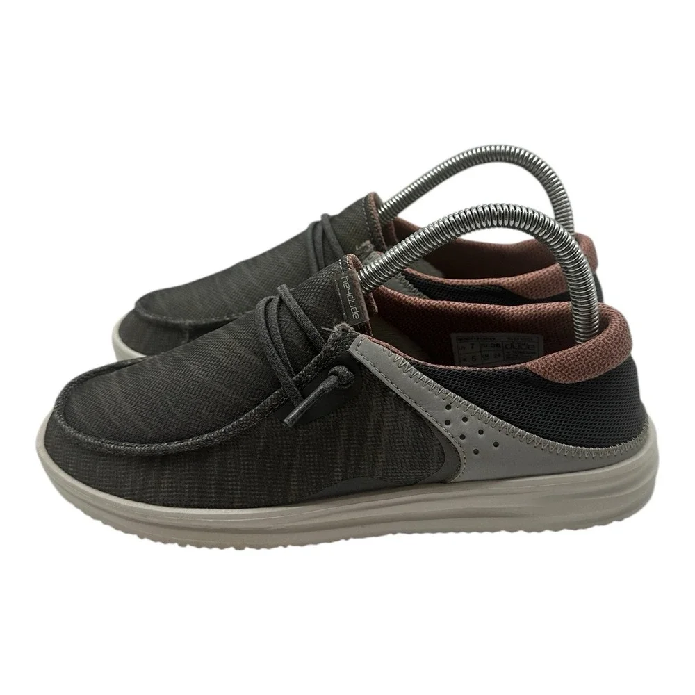 Hey Dude Wendy Frontier Shoes Womens 7 Reef Gray Slip On Loafers Dry‎ Step Mesh
